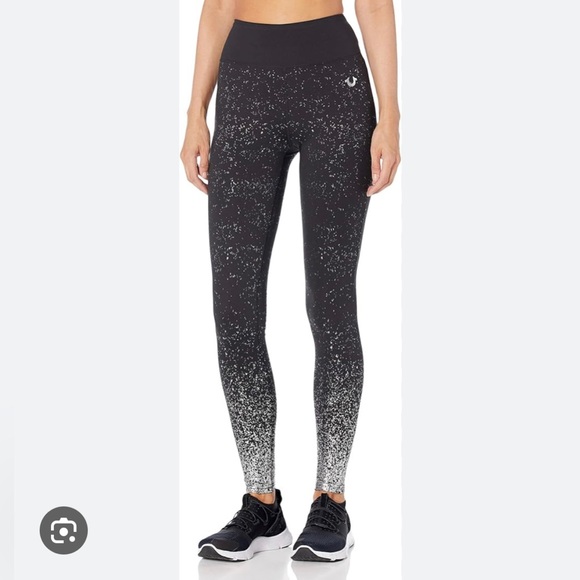 NWT True Religion Black Ombré Glitter Leggings *XS - Picture 4 of 5